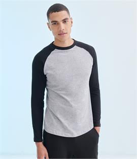 Skinnifit Men Long Sleeve Baseball T-Shirt